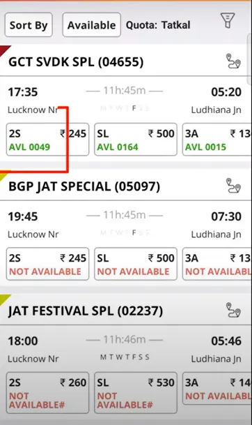 How to book tatkal ticket in IRCTC app