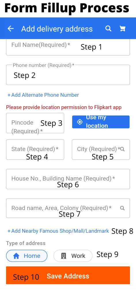 How to change billing address in Flipkart