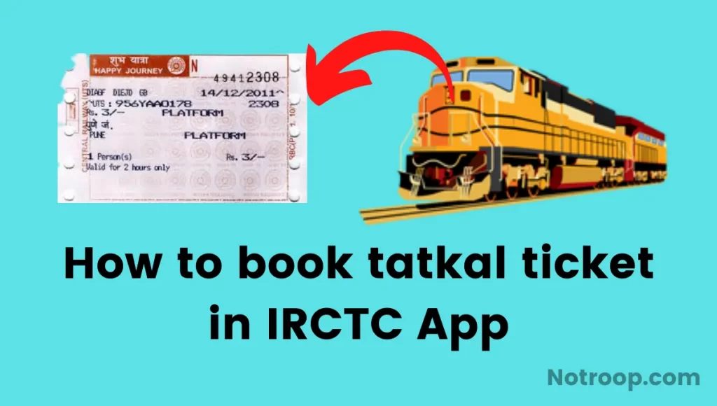 book tatkal ticket in IRCTC App