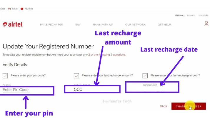 Change Mobile Number in Airtel DTH