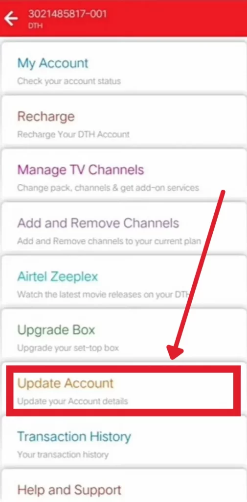 Change Mobile Number in Airtel DTH