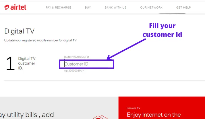 Change Mobile Number in Airtel DTH