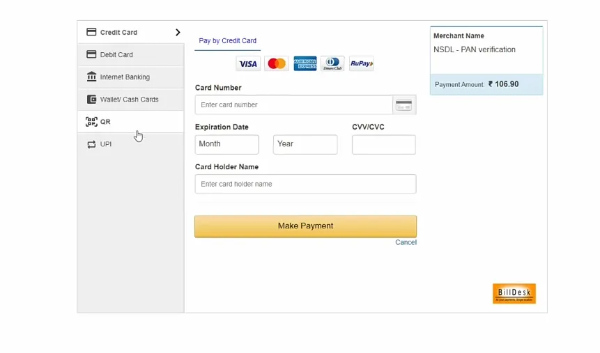 change signature in pan card