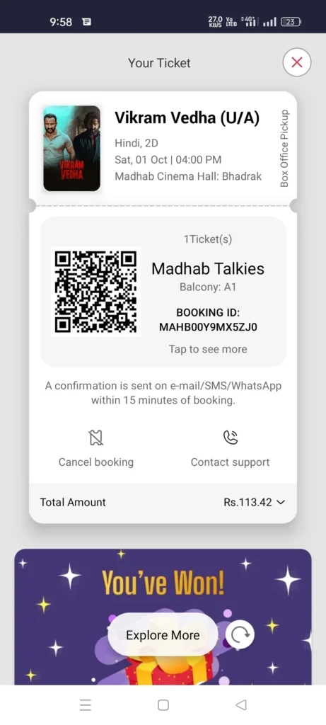 Book Ticket in BookMyShow