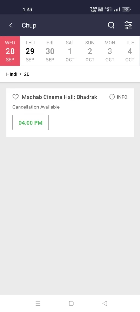 Book Ticket in BookMyShow3