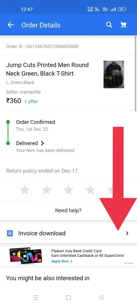 Download Invoice From Flipkart