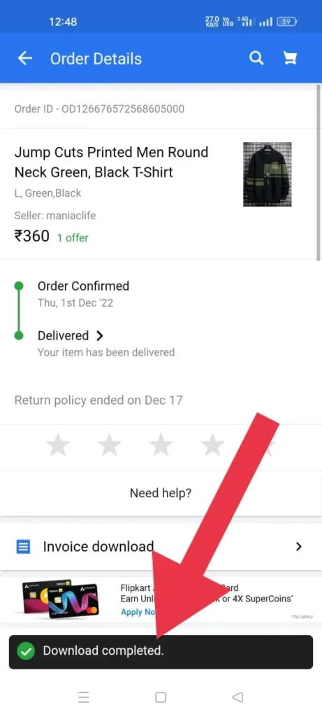 Download Invoice From Flipkart
