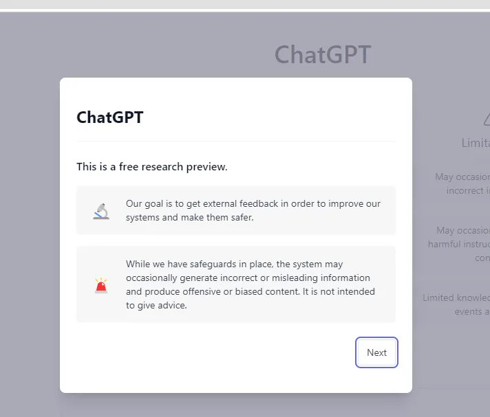 Create Chat GPT Account