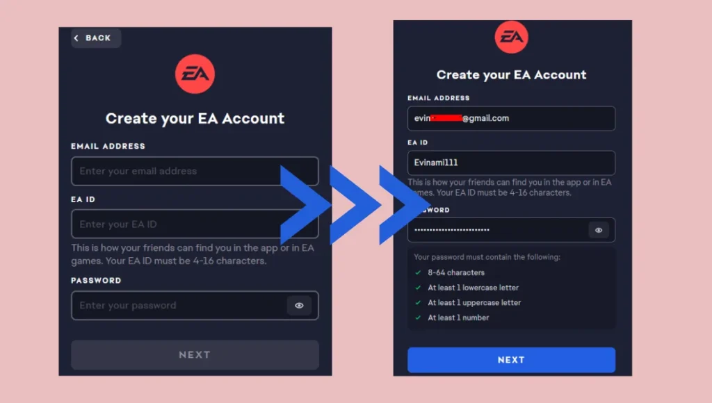 Create ea account clearance for ps4