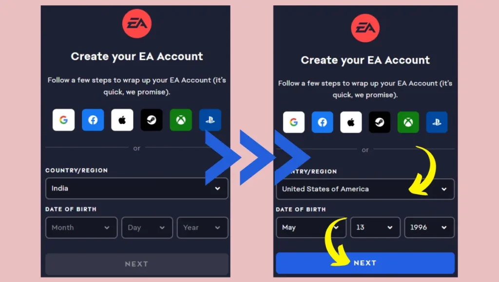 How to create account in EA Play 