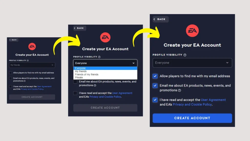 Create an EA Account 