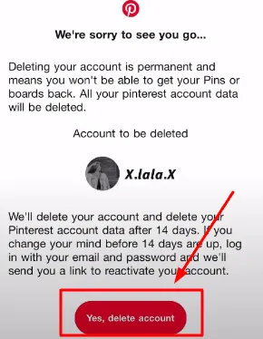 Delete Pinterest Account