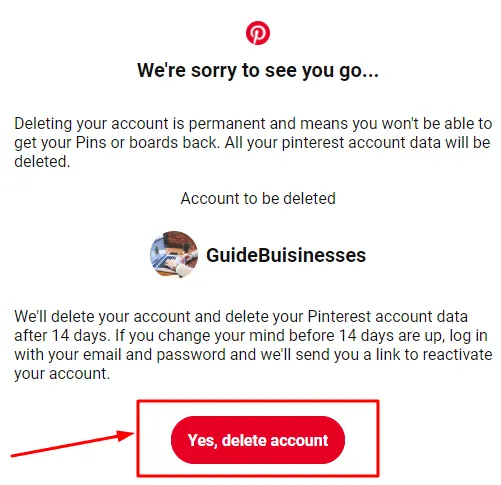 Delete Pinterest Account