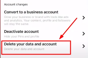 Delete Pinterest Account