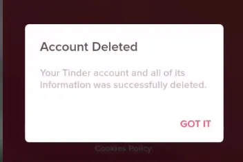 Delete Tinder account