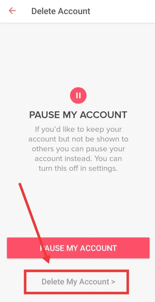 Delete Tinder account
