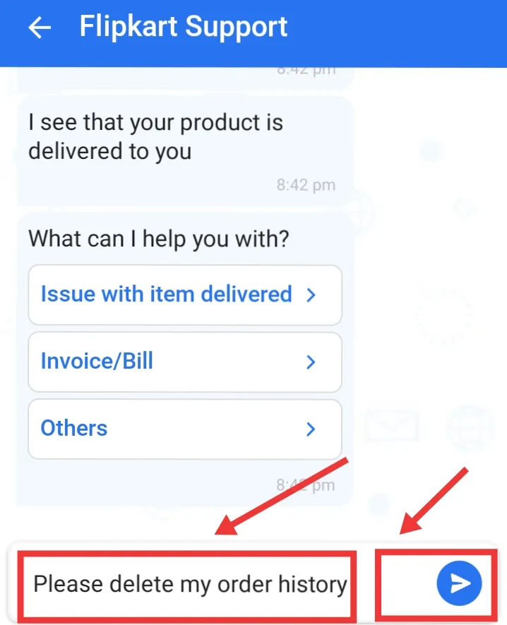 Delete Flipkart Order History