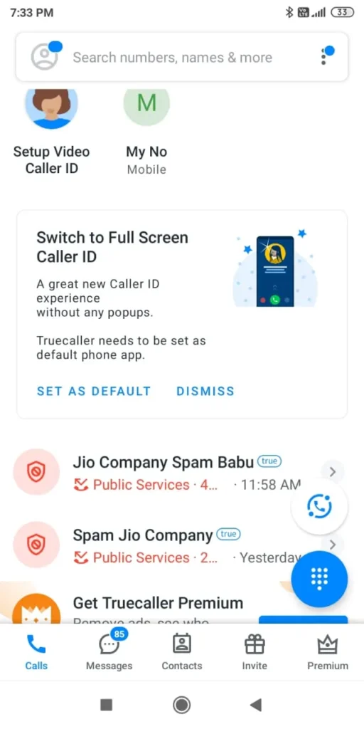 recover deleted call history from Truecaller