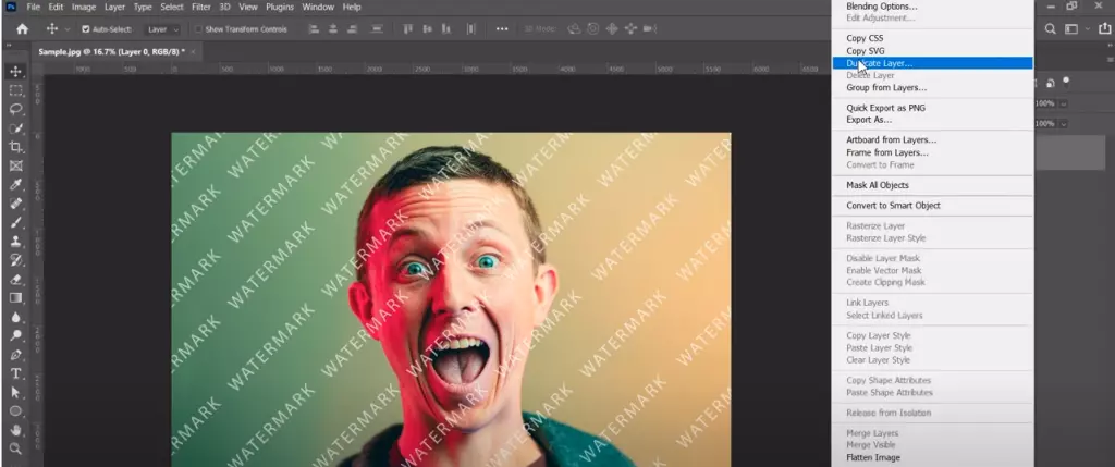 How to remove watermark from photo in Photoshop