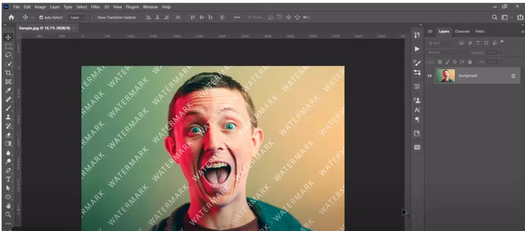 How to remove watermark from photo in Photoshop